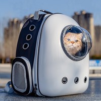Sac de transport pour animaux de compagnie, chat, chien, en forme de capsule spatiale, sac d'école extérieur, transparent, grande taille, transport à la main, double épaule, tissu PC+Oxford, fermeture éclair