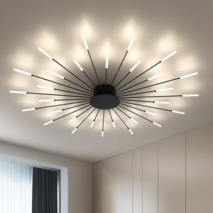 โคมไฟเพดาน <span class=keywords><strong>LED</strong></span> ดีไซน์ใหม่สไตล์นอร์ดิก สำหรับตกแต่งภายในบ้าน ดีไซน์ดอกไม้ไฟอะคริลิคทันสมัย โครงอะลูมิเนียม สำหรับห้องนั่งเล่น - Product Image 1