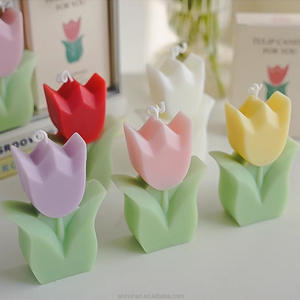 Belle tulipe bougies cadeaux de vacances décoration de la maison prnaments fleurs aromathérapie bougies accessoires Photo - Product Image 4