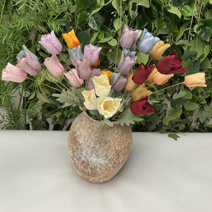 Flor de tulipán de tela cepillada, simulación de flor de loro, decoración para sala de estar, flores artificiales, accesorios para fotografía, decoración de cesta de flores - Product Image 2