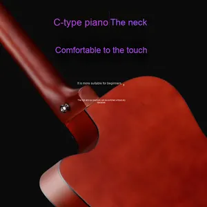 توريد من المصنع مباشرة جديد 38 بوصة ألياف الكربون الغيتار الرقبة الشعبية الصوتية المبتدئين نموذج الممارسة - Product Image 5