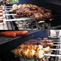 스테인리스 사각 케밥 꼬치 회전식 바베큐 꼬챙이