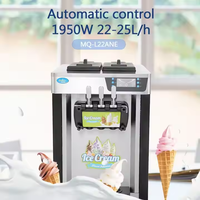 Nouvelle machine à crème glacée automatique fiable et durable - Facile à utiliser, 6 options d'ingrédients (Noix, Maïs), poudre de crème glacée à utiliser
