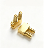 Connecteur coaxial RF S MA-KKYWHD 50 Ohm plaqué or, double canal, pour soudure sur carte mère, installation sur carte, test micro-ondes