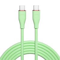 Kabel USB C ke USB C, Pengisian Cepat 60W Tipe C Kabel Silikon Kompatibel dengan iPhone 17 16 15 Pro Plus Pro Max Air, Galaxy S25