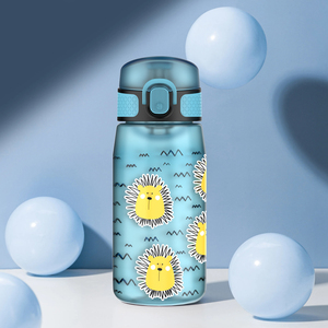Leakproof 14oz Plastic Tritan Bpa Free <b>Kids</b> Water Bottle With Custom Logo - Product Image 2