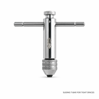 Kunci Tap Ratchet Reversibel M5-M12 Gagang T Batang Geser Penahan Tap Diameter 1 1/2 untuk Perbaikan Ulir Bengkel Mesin