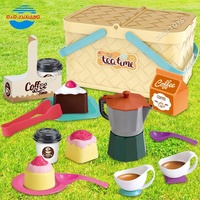 Panier de pique-nique en plastique pas cher pour jeu d'imitation, boîte à lunch d'extérieur, jouet dessert, ensemble de jeu de cuisine pour enfants pour le thé de l'après-midi