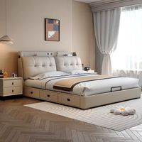 Lit de sommeil de style moderne avec tiroirs de rangement, prix de gros, excellent cadre de lit rembourré sur mesure, lit queen-size
