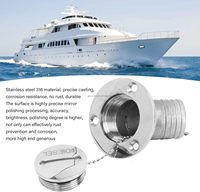 Couvercle rabattable incurvé en acier inoxydable pour réservoir de carburant, avec petit clé et petite languette, pour le remplissage d'eau, matériel marin pour bateaux et yachts