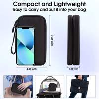 Organisateur numérique durable à double couche avec fermeture éclair, chargeur de téléphone portable de voyage, sac de rangement d'accessoires électroniques pour câble de données