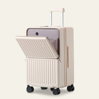 Valise trolley classique unisexe de 26 pouces avec logo personnalisé, en polycarbonate optique, durable, antivol, avec roulettes pivotantes