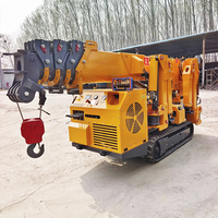 Mini-grue araignée 2T 3T 5T à flèche télescopique, rotation hydraulique à 360 degrés, télécommande, grue sur chenilles pour toiture