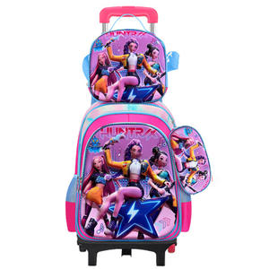 3D Cartoon 16 Zoll 3-teiliges Schulranzen-Set mit 2 Rollen für Kinder, Rucksack mit Federmäppchen & Lunchbox - Product Image 1