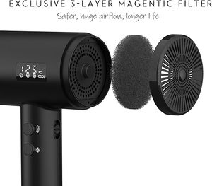 2000W mạnh mẽ nhanh chóng làm khô tốc độ cao Máy sấy tóc chuyên nghiệp kỹ thuật số HD màn hình <span class=keywords><strong>ioinc</strong></span> nhẹ thổi Máy sấy với bộ khuếch tán - Product Image 2