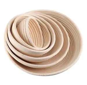 6 peças Round Oval Handmade Natural Pão Baking Rattan pão prova cesta conjunto