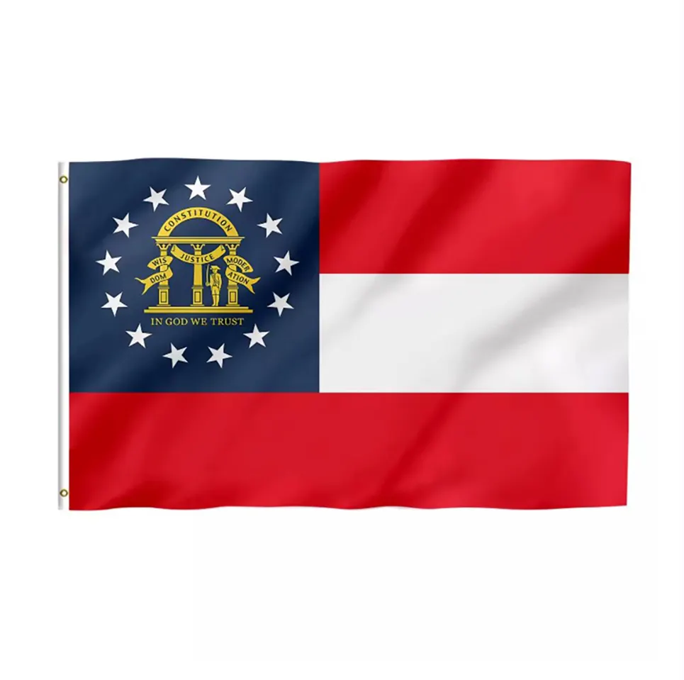 販促品3x5ft100% ポリエステル屋外両面米国50州旗カスタムジョージア州旗