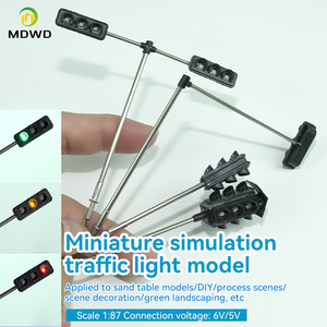 Semáforo <span class=keywords><strong>Ferroviario</strong></span> para Maqueta de Tren, <span class=keywords><strong>Escala</strong></span> HO 1:87, Señales de Cruce de Tráfico, Cabezales LED, Diseño de Diorama - Product Image 4