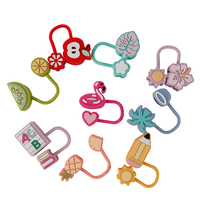 Nouveau capuchon de paille en silicone 3D mignon motif dessin animé 10 mm, embouts de paille réutilisables pour gobelet de 40 oz, accessoires de paille