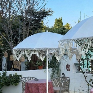 Parasol de terrasse rétro exquis à franges tissées, isolant thermiquement, idéal pour les villas, les cottages, les bistrots en bord de mer - Product Image 6
