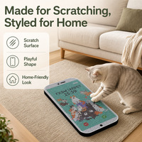 Griffoir pour chat en carton ondulé blanc, style créatif et mignon, durable, résistant aux rayures, sans peluches, pour affûter les griffes du chat