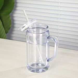 Nuevo Vaso de Plástico RTS de 16oz/20oz con Diseño de Bola de Nieve, Doble Pared, Antiderrames, Libre de BPA, Ecológico, con Asa y Tapones, Tipo Pajita, Resistente - Product Image 4