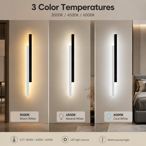Applique murale LED moderne pour intérieur, design linéaire en métal et acrylique, télécommande, intensité réglable, 30W, pour chambre, salon, maison - Product Image 3