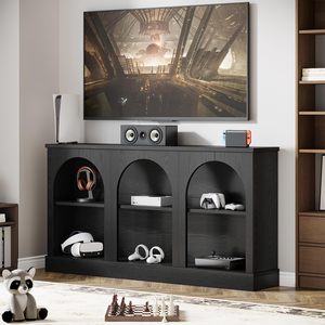 Meuble TV pour téléviseurs de 55/60/65 pouces, centre avec armoires de rangement, console de télévision moderne pour salon et chambre. - Product Image 2