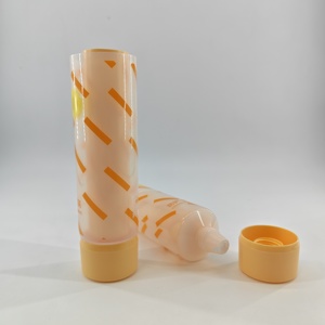 Envase cosmético de lujo ecológico de doble pared para crema, tubo para mezcla de cremas, tubo con impresión offset naranja para loción, ¡en oferta! - Product Image 1