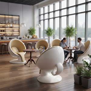 Asiento tapizado de FRP con forma de taza de café para el vestíbulo del hotel, silla tapizada con forma de taza de café para restaurante - Product Image 5