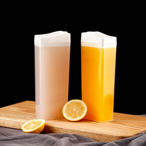 Tasse à thé au lait en plastique créative "style <span class=keywords><strong>brique</strong></span>" <span class=keywords><strong>de</strong></span> 500ml, bouteille <span class=keywords><strong>de</strong></span> boisson <span class=keywords><strong>de</strong></span> <span class=keywords><strong>jus</strong></span>, tasse à thé aux fruits - Product Image 3