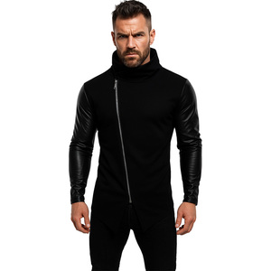 Chaqueta Casual de Otoño para Hombre, Corte Slim Fit, con Cuello Alto, Cierre Inclinado y Diseño de Punto con Detalles, Estilo Formal y Moderno - Product Image 1