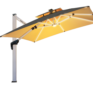 Parapluie Roma en porte-à-faux en aluminium 3x3m base étanche mobilier d'extérieur Parasol jardin plage hôtel parc - Product Image 1