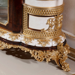 Vitrina de Estilo Barroco Retro de Lujo, Tallada a Mano en Madera Maciza con Vidrio, Mueble Ecológico para Decoración del Hogar - Product Image 6