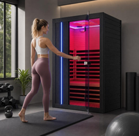 Sauna sec intérieur personnalisé 120V - 2030W, sauna infrarouge intérieur pour 2 personnes à faible EMF avec 9 panneaux chauffants pour la maison