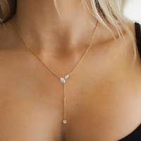 Chaîne de corps plaquée or 18 carats pour femme, long collier délicat en Y, bijoux en cuivre et zircon cubique 2026