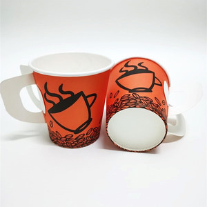 Dùng Một Lần Cốc Giấy <span class=keywords><strong>7</strong></span> <span class=keywords><strong>Oz</strong></span> Với Xử Lý Biểu Tượng Tùy Chỉnh In Ly Cà Phê Giấy - Product Image 4