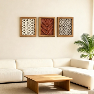 Cuadros Decorativos Art <span class=keywords><strong>Deco</strong></span> Tejidos a Mano con Formato de Cuerda, Colgantes y Móviles para Decoración del Hogar y Regalo de Boda - Product Image 3