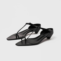 Nouvelle version coréenne – Escarpins sexy à talon aiguille en cuir véritable, bout carré, style français, avec boucle, tendance mode toutes saisons
