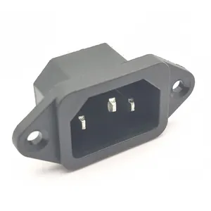 3 Pin 10A 250V AC Female Socket Male Electrical Jack AC Inlet Power Socket Connector With Panel Mount