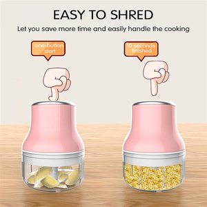 2023 <b>Kitchen</b> Gadget Plastic Eco-Friendly Vegetable Cutter Onion Chopper Electric Mini Food Chopper Wireless Garlic Crusher - Product Image 5