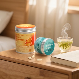 250ml 360ml Custom <b>Label</b> Aluminum Pill <b>Jar</b> Container FDA Food Contact Materials Packaging for Liver & Eye Health Tablet Capsule - Product Image 1