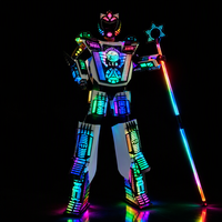 Costume de robot LED géant multicolore, armure de performance en mousse EVA, costume futuriste lumineux pour spectacle de scène en boîte de nuit