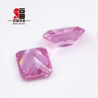 Baifu Bijoux Rectangle Zircone Princesse Coupe Rose Octogone CZ Pierres