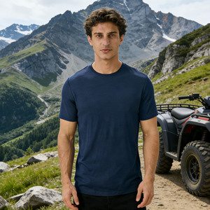 Maglietta Sportiva da <span class=keywords><strong>Uomo</strong></span> in Lana Merino a Maniche Corte, Traspirante e ad Asciugatura Rapida per Escursionismo, Corsa e Montagna - Product Image 1