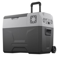 Mini-réfrigérateur-congélateur portable 12V/110V/220V avec compresseur et contrôle de température, sur roues, pour camping, maison et voiture, double usage