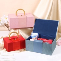 Boîte cadeau élégante, portable, personnalisable, avec poignée, pour mariages, vernis à ongles, huile et blush, emballage cosmétique