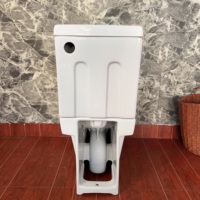 Ensemble WC moderne en céramique à double chasse sans bride, à deux pièces, avec siphon en S de 200 mm, pour l'Europe