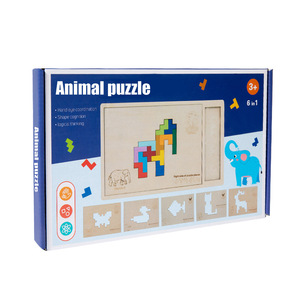 Jeu de <span class=keywords><strong>Tangram</strong></span> en Bois pour Enfants – Jouet Éducatif Ludique pour le Développement Précoce de l'Intelligence des Garçons et des Filles – Entraînement Cérébral Russe - Product Image 6