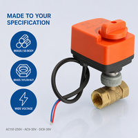 Vanne à boisseau sphérique électrique compacte en laiton DN15, raccord DIN, 2 voies, actionneur 220V, connexion électrique rapide, vanne de contrôle d'eau OEM